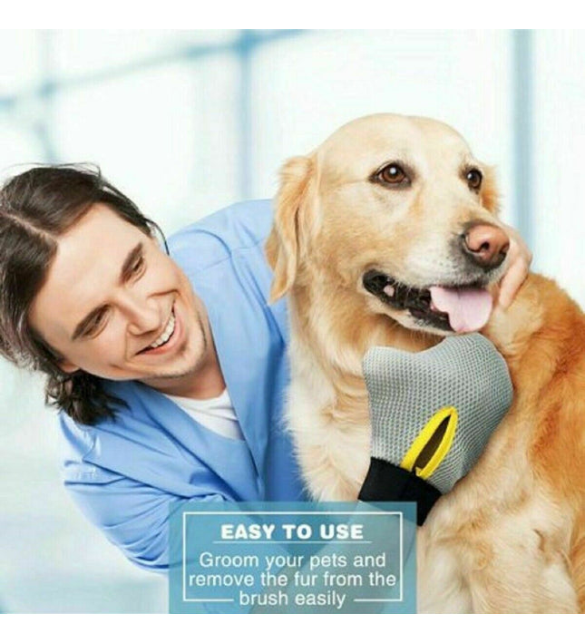 Breathable Heavy Duty Pet Grooming Glove Hair Removal Cat Dog Mitts Gentle Brush