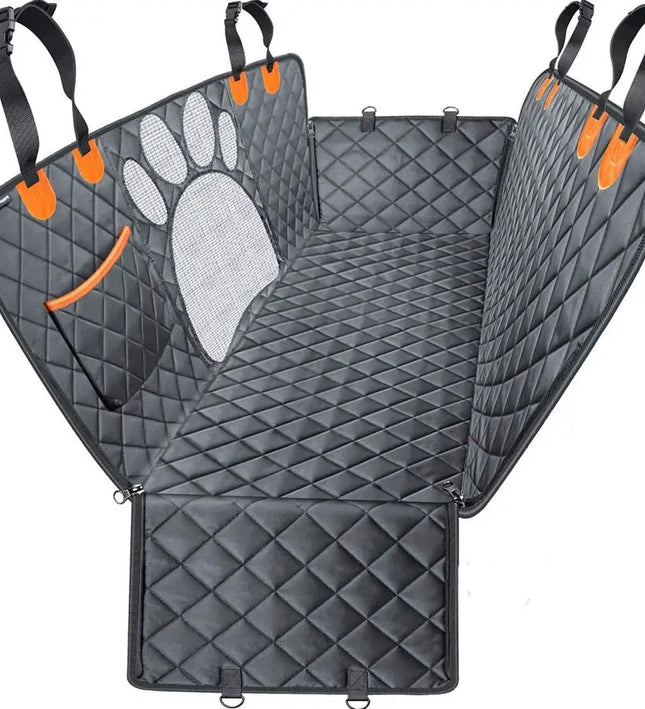 Dog Car Seat Cover for Back Seat, 100% Waterproof Dog Car Hammock with Visual Mesh Window and Side Zipper Car Seat & Door Protec