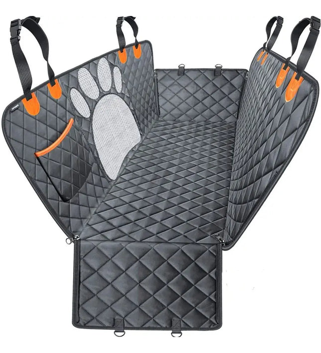 Dog Car Seat Cover for Back Seat, 100% Waterproof Dog Car Hammock with Visual Mesh Window and Side Zipper Car Seat & Door Protec