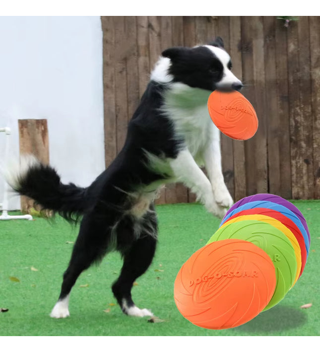 Interactive Silicone Flying Saucer Toy for Dogs and Cats Chew Resistant Flying Disc Pet Game Perfect for Puppy Training Fun