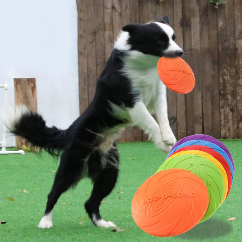 Interactive Silicone Flying Saucer Toy for Dogs and Cats Chew Resistant Flying Disc Pet Game Perfect for Puppy Training Fun