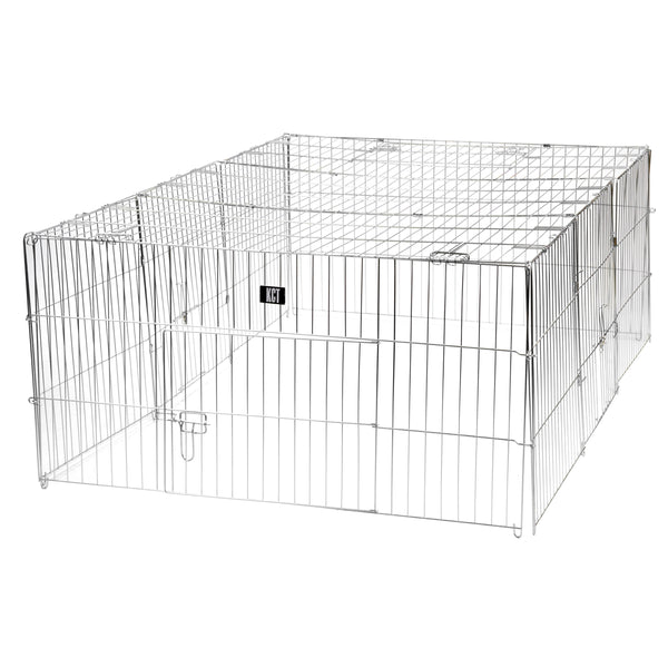 LARGE ENCLOSED PET PLAYPEN RUN PUPPY DOG CAT RABBIT FOLDABLE METAL CHICKEN FENCE