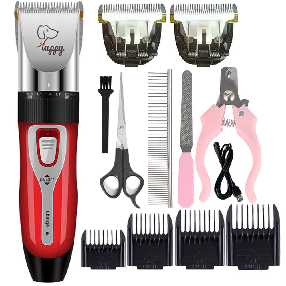 Dog Clipper Pet/Cat/Rabbit Hair Clippers Grooming Haircut Professional Trimmer Shaver Set Pets Cordless Rechargeable Promotions